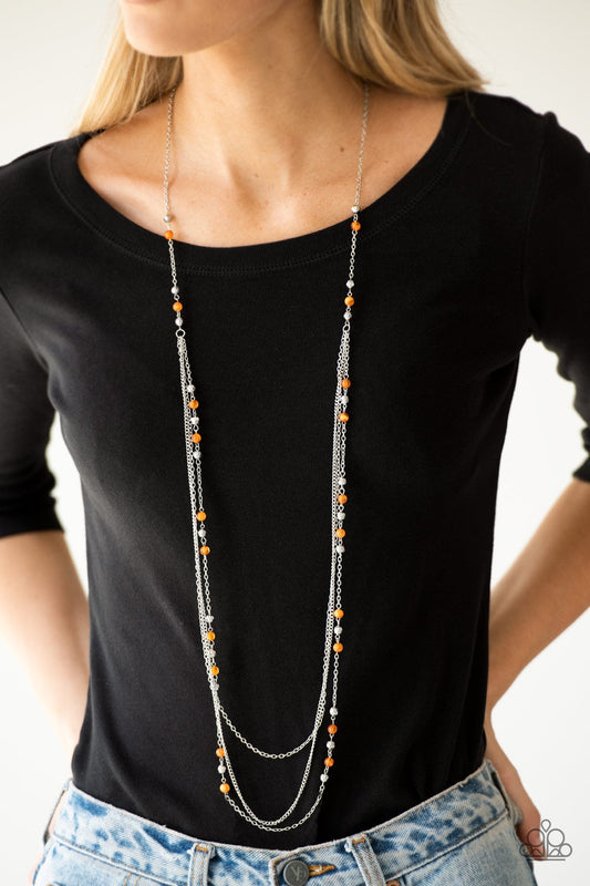 Colorful Cadence Orange Necklace Paparazzi N0090
