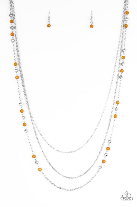 Colorful Cadence Orange Necklace Paparazzi N0090