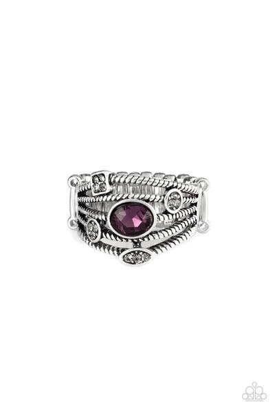 Cosmic Combo Purple Silver Ring Paparazzi R0003