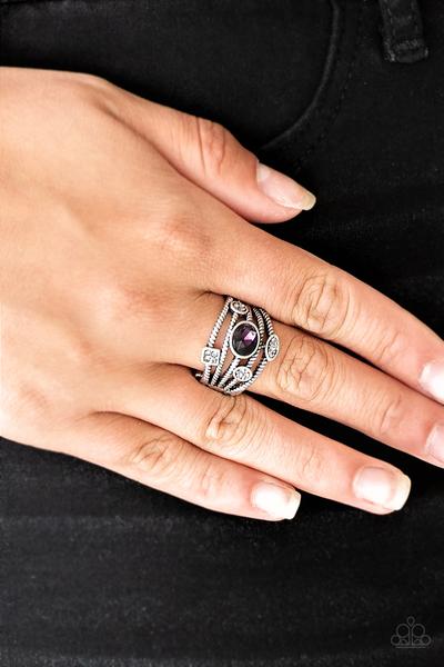 Cosmic Combo Purple Silver Ring Paparazzi R0003