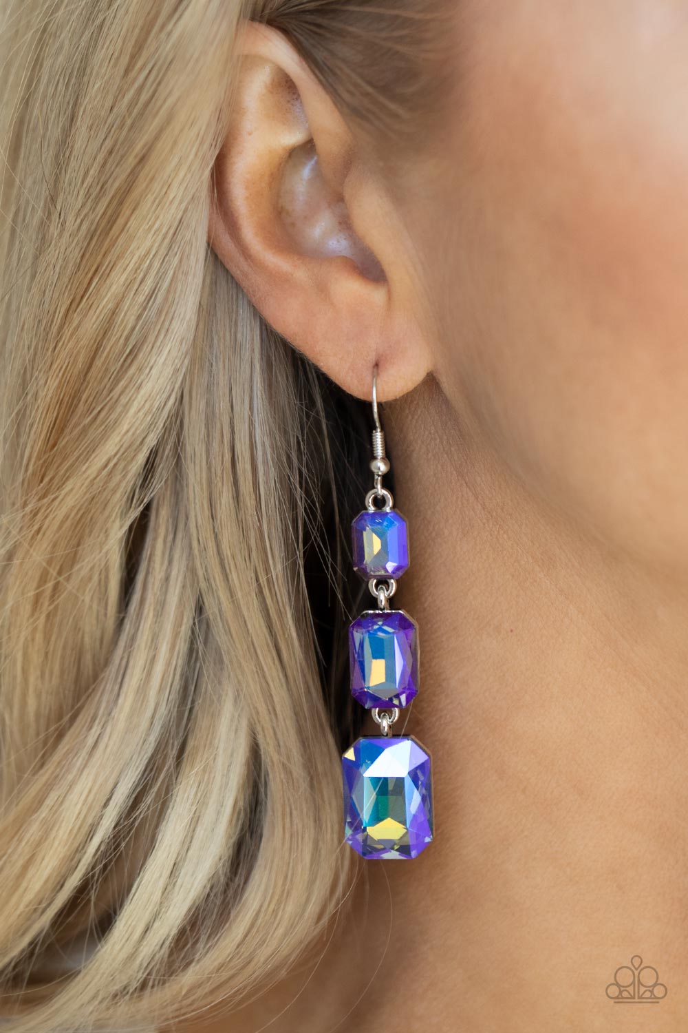 Cosmic Red Carpet Blue Earring Paparazzi E0322