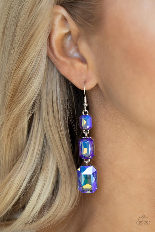 Cosmic Red Carpet Blue Earring Paparazzi E0322
