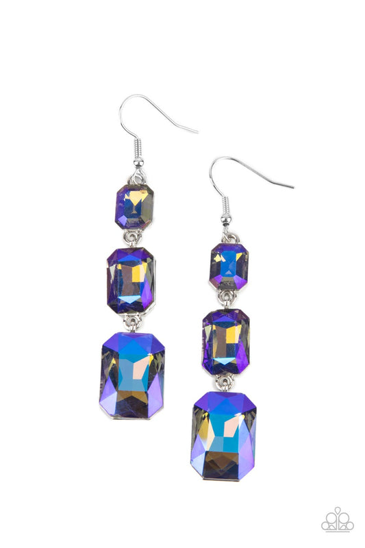 Cosmic Red Carpet Blue Earring Paparazzi E0322