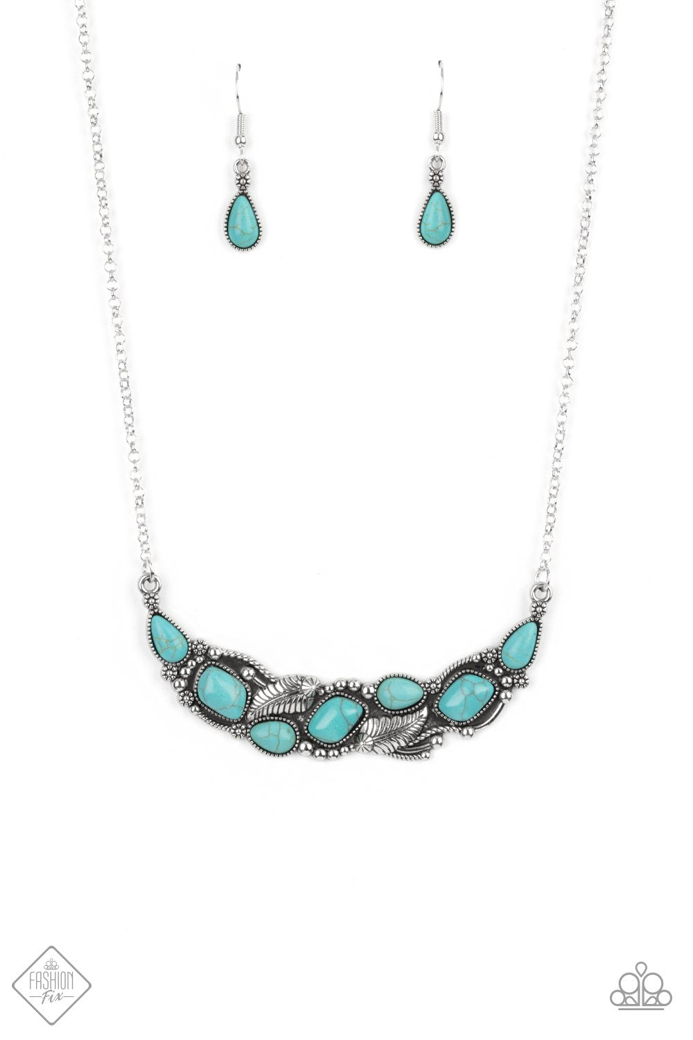 Cottage Gardens Blue Necklace July 2021 Fashion Fix Paparazzi N0296