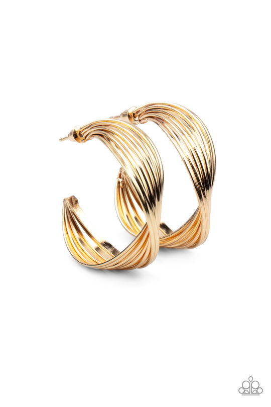 Curves In All The Right Places Gold Hoop Earring Paparazzi E0073