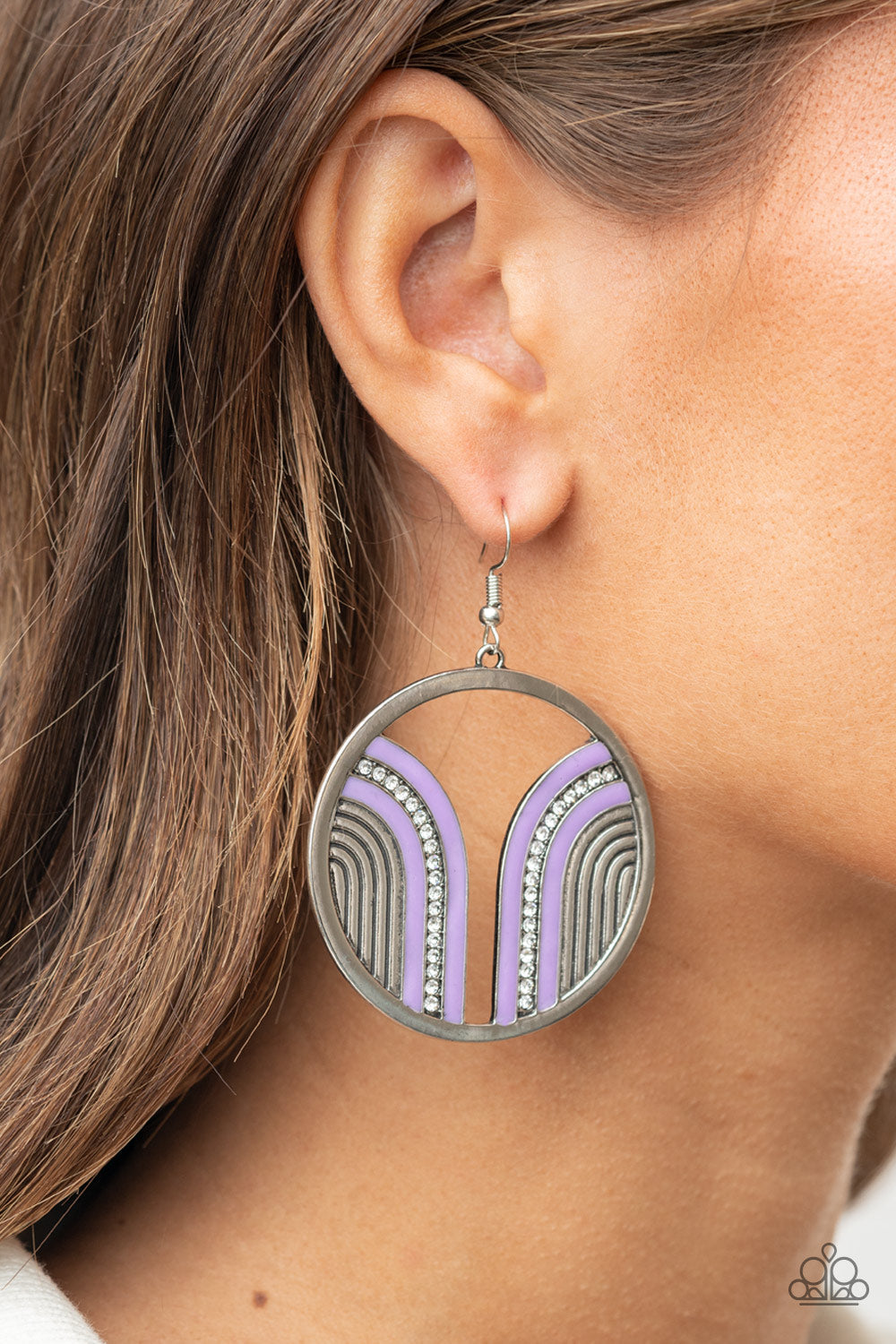 Delightfully Deco Purple Earring Paparazzi E0077