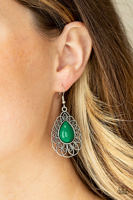 Dream STAYCATION Green Earring Paparazzi E0112