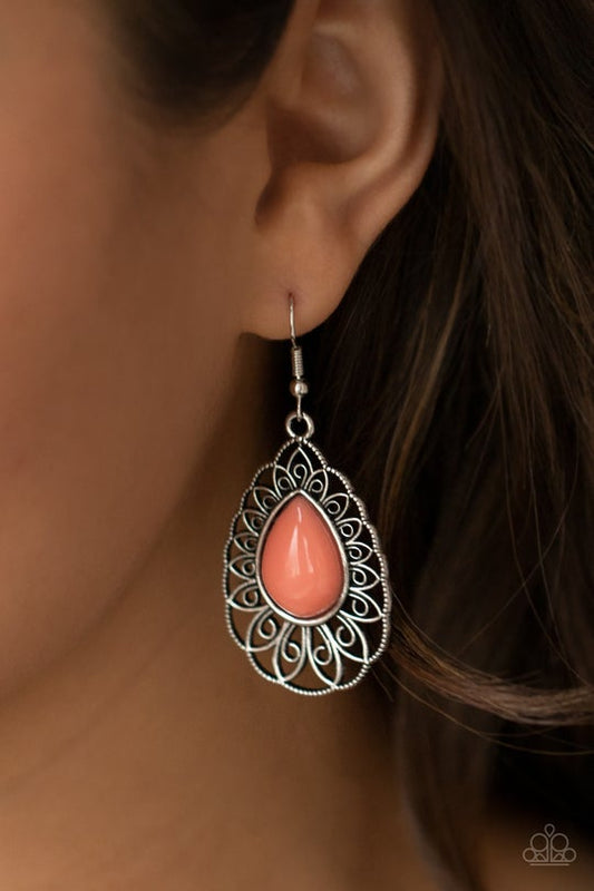 Dream Staycation Orange Earring Paparazzi E0016