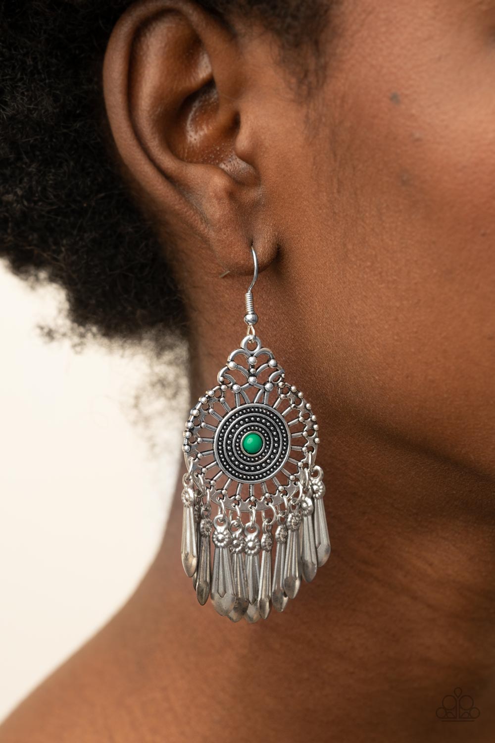 Dream A Little Dreamcatcher Green Earring Paparazzi E0070