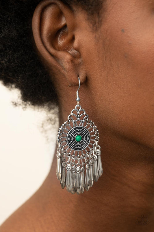 Dream A Little Dreamcatcher Green Earring Paparazzi E0070
