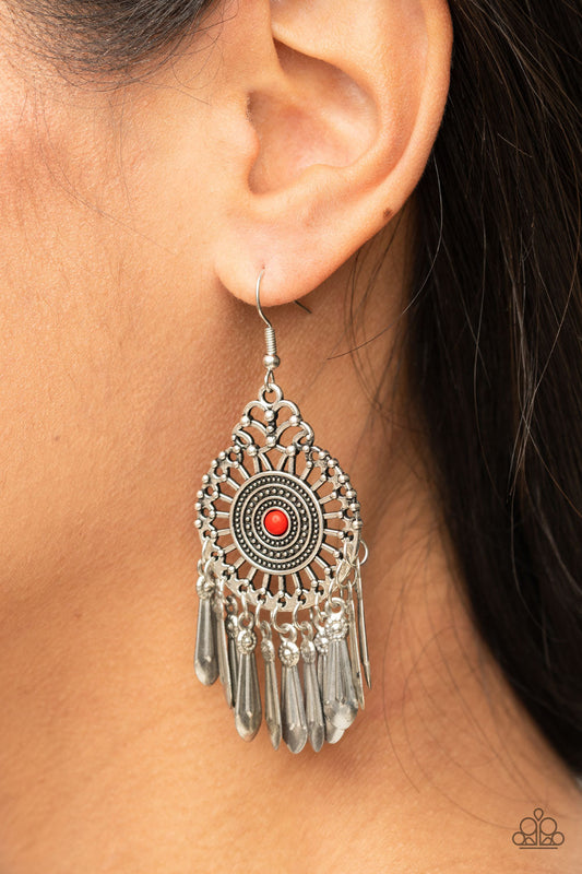 Dream a Little Dreamcatcher Red Earring Paparazzi E0058