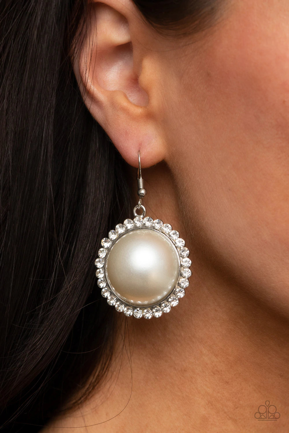 Esteemed Elegance White Earring Paparazzi E0065