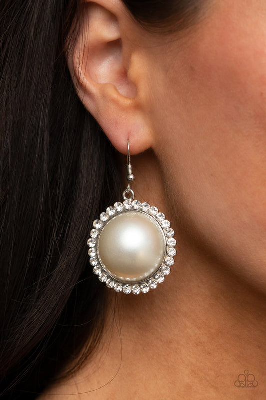 Esteemed Elegance White Earring Paparazzi E0065