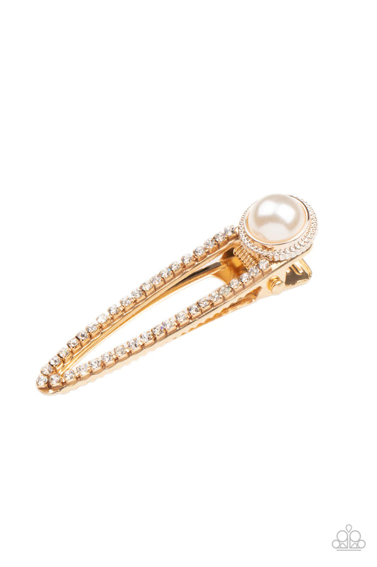 Expert in Elegance Gold Hair Clip Paparazzi H0011