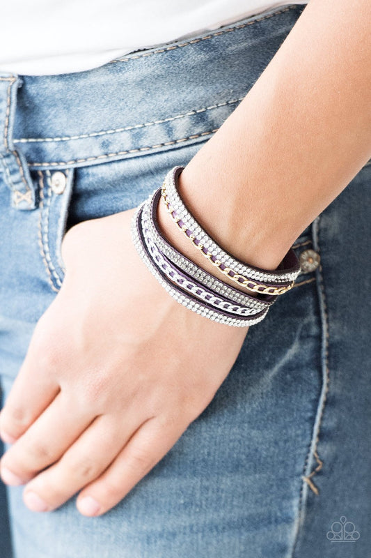Fashion Fiend Purple Suede Urban Wrap Bracelet Paparazzi B0526