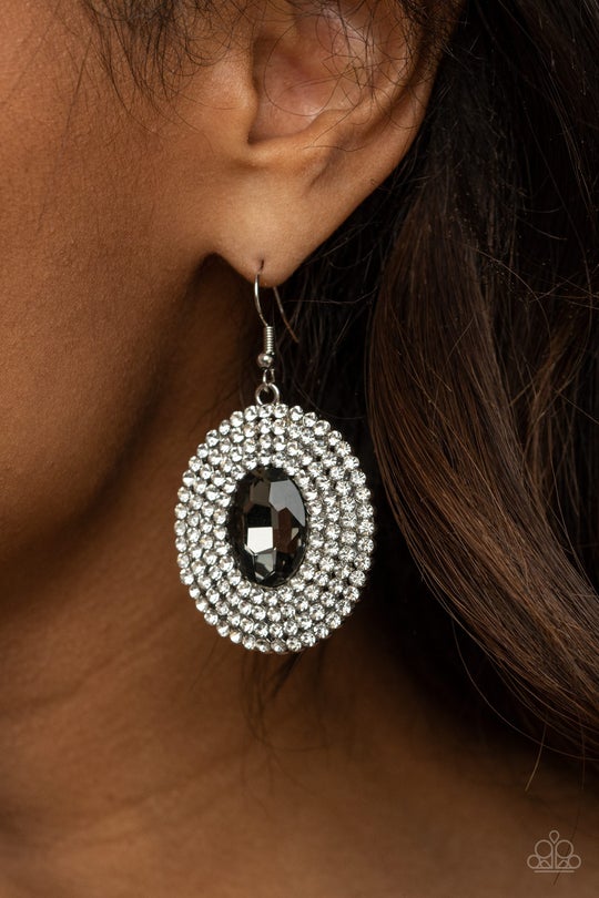 Fierce Field Black Earring Paparazzi E0006