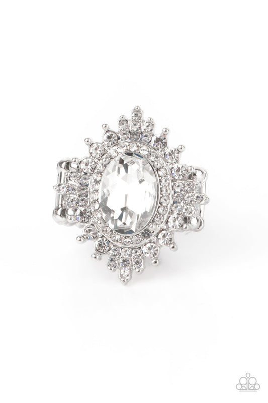 Five-Star Stunner White Ring Paparazzi R0203
