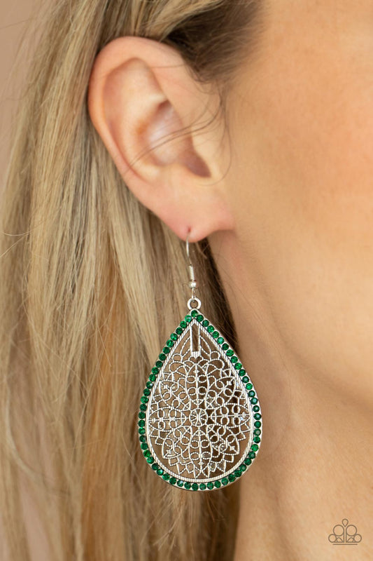 Fleur De Fantasy Green Earring Paparazzi E0262