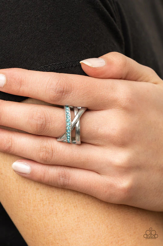 Forever Flawless Blue Rhinestone Ring Paparazzi R0121