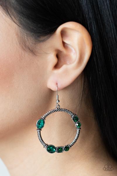 Glamorous Garland Green Earring Paparazzi E0124