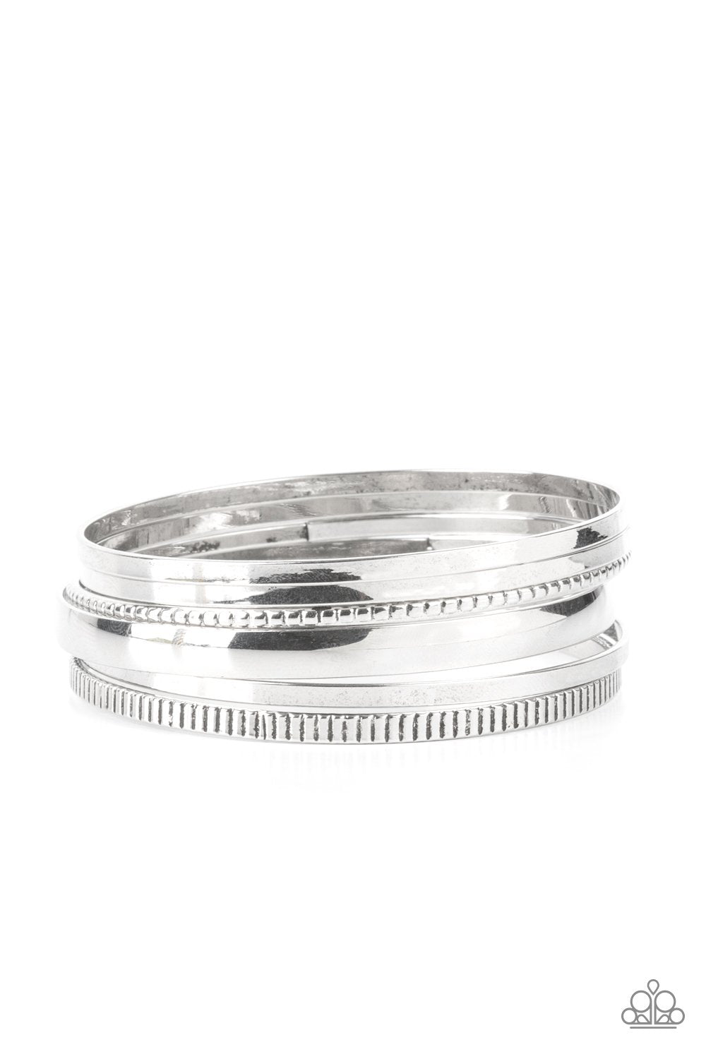 Gliding Gleam Silver Bracelet Paparazzi  B0096