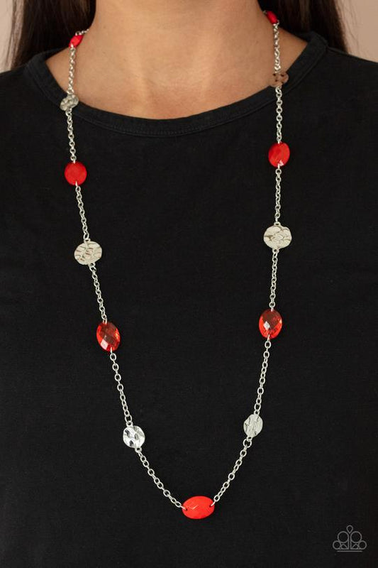 Glossy Glamorous Red Necklace Paparazzi N0331