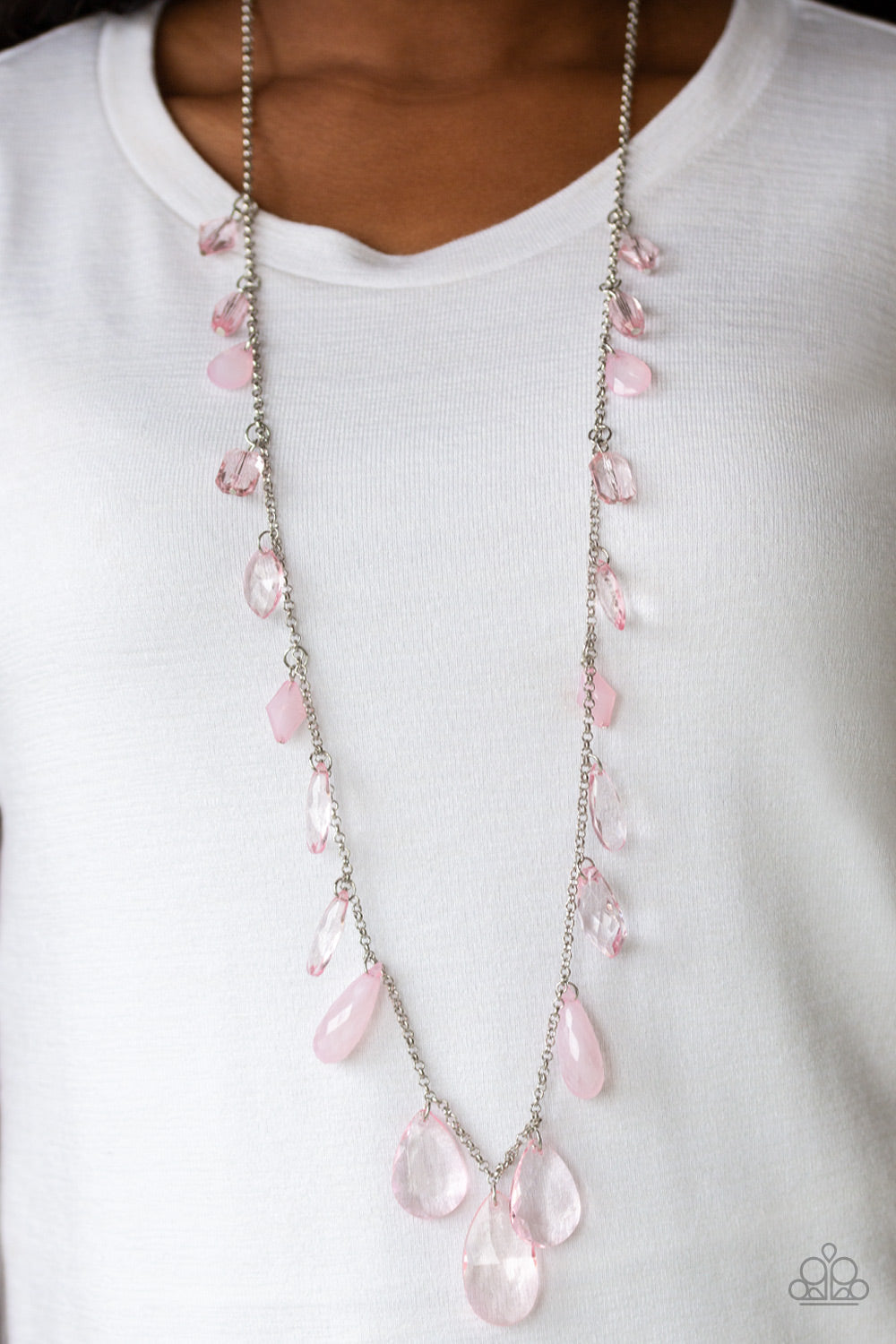 Glow and Steady Wins The Race Pink Necklace Paparazzi N0070