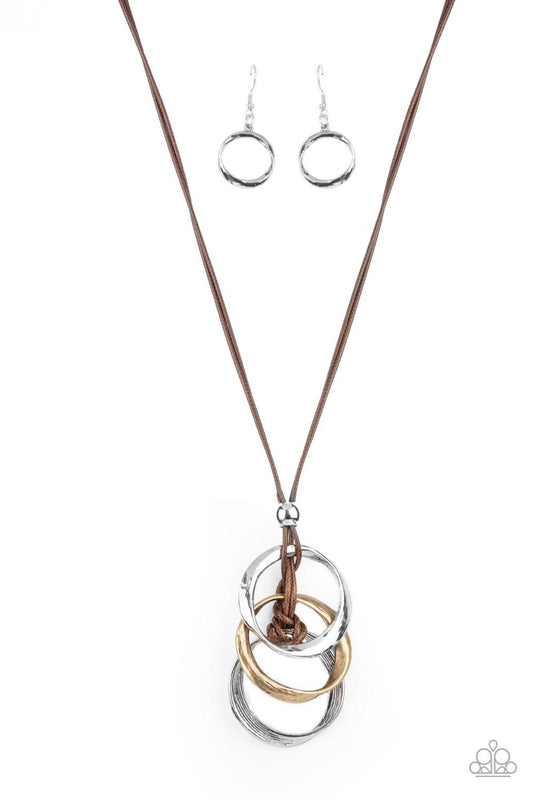 Harmonious Hardware Brown Necklace N0321