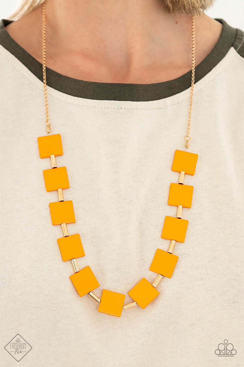 Hello, Material Girl Orange Necklace April 2021 Fashion Fix Paparazzi N0522