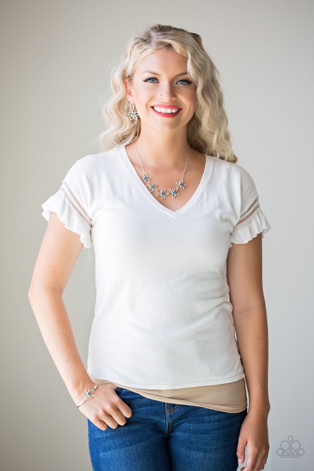 Hibiscus Hipster Blue Bracelet Paparazzi B0090