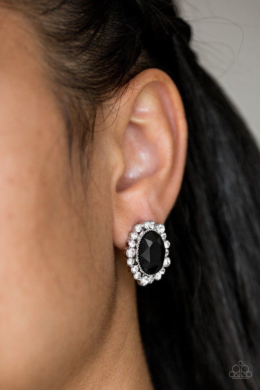 Hold Court Post Black Earring Paparazzi E0013