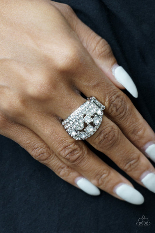 Imperial Incandescence White Ring Paparazzi R0192