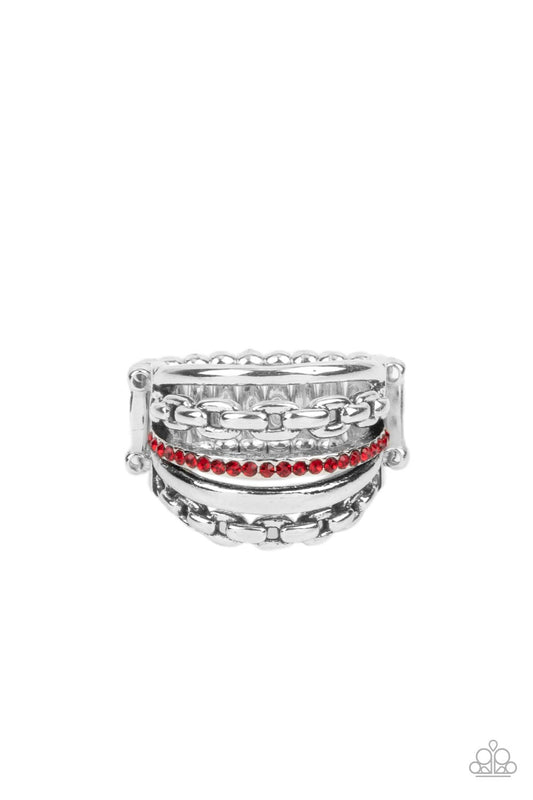 Link Out Loud Red Ring Paparazzi R0171