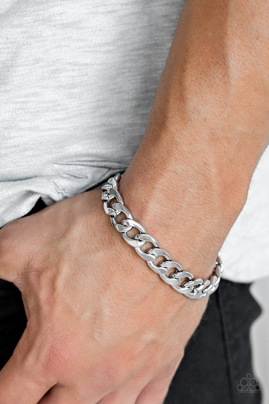 Leader Board Silver Urban Chain Bracelet Paparazzi B0112