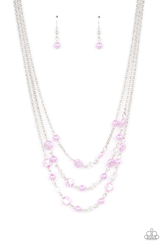 Let The Record GLOW Purple Necklace Paparazzo N0264