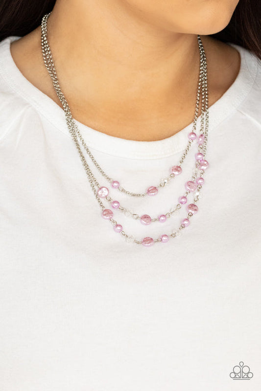 Let The Record GLOW Purple Necklace Paparazzo N0264
