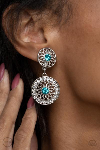 Life Of The Garden Party Blue Clip-On Earring Paparazzi E0087