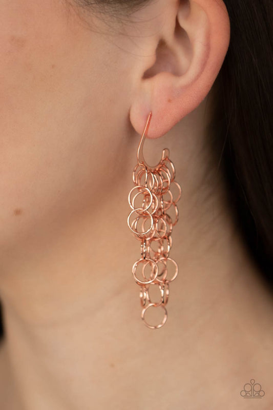 Long Live The Rebels Copper Hoop Earring Paparazzi E0050
