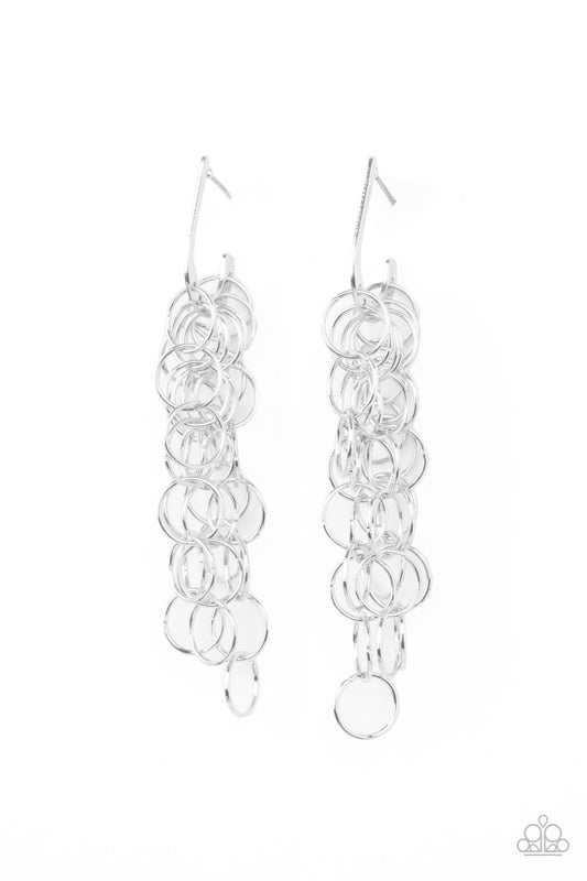 Long Live The Rebels Silver Hoop Earring E0099