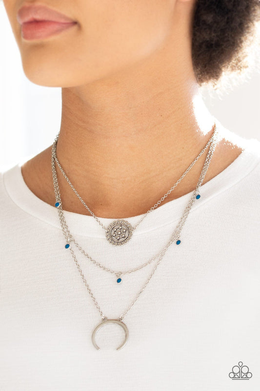 Lunar Lotus Blue Necklace Paparazzi N0138