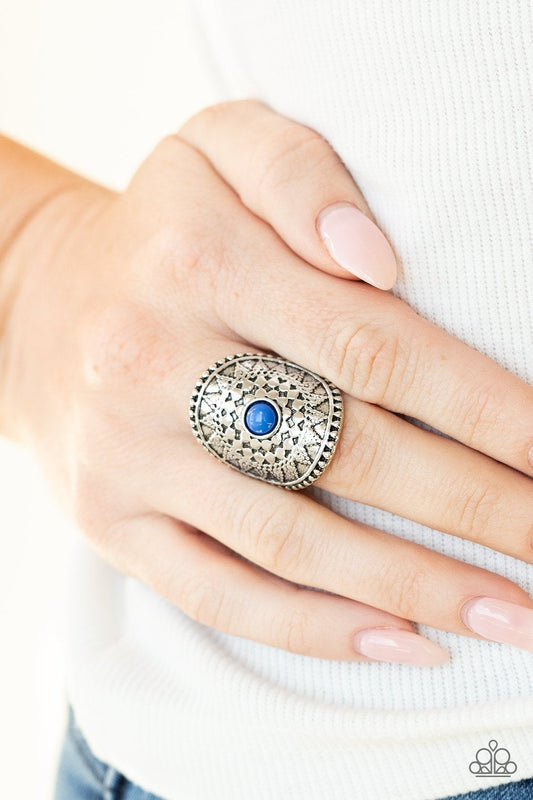 Mojave Rays Blue Ring Paparazzi R0086