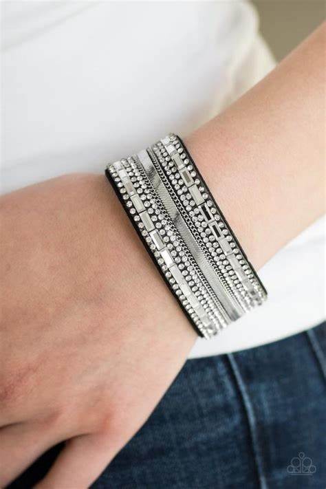 Teasingly Tomboy Urban Wrap Bracelet Black Paparazzi B0005