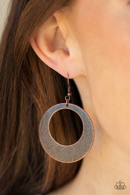 Outer Plains Copper Earring Paparazzi E0181