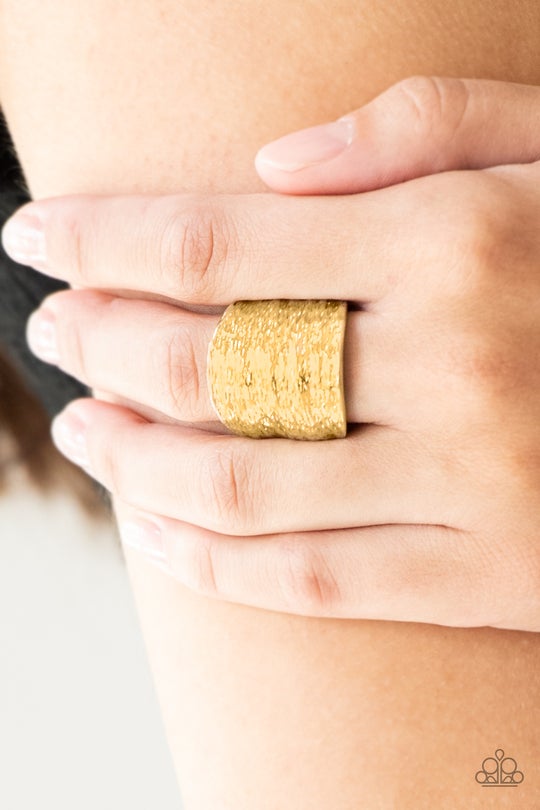 Paleo Patterns Gold Ring  Paparazzi R0020