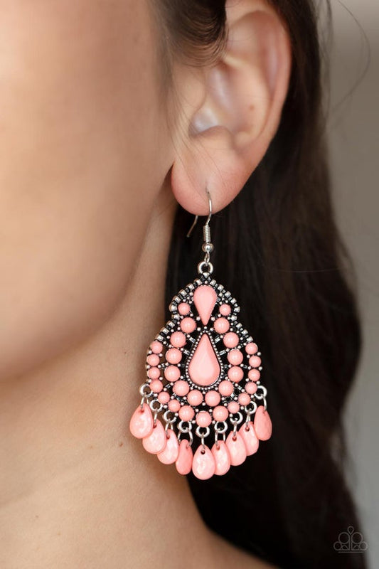 Persian Posh Orange Teardrop Earring Paparazzi E0212