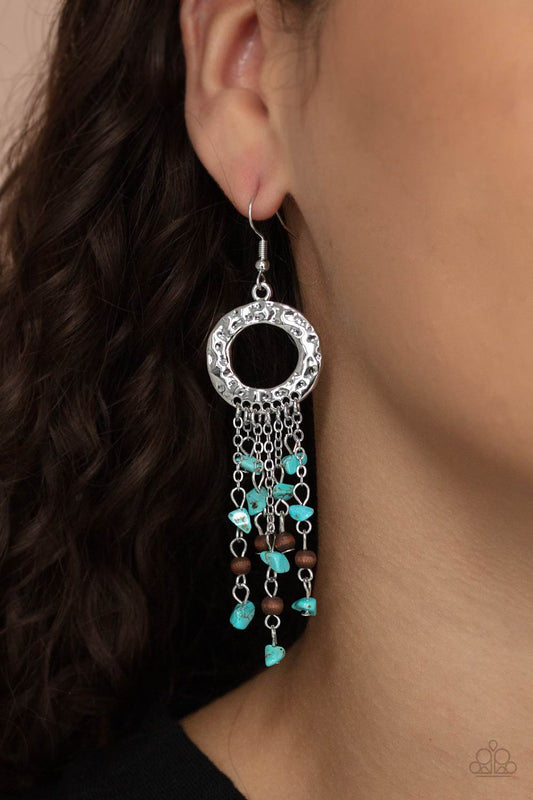 Primal Prestige Blue Pebble Earring Paparazzi E0169