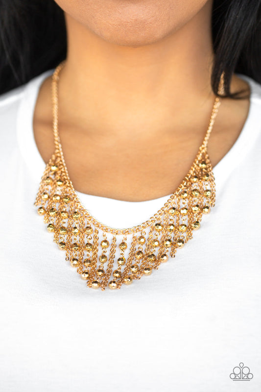 Rebel Remix Gold Necklace Paparazzi N0144