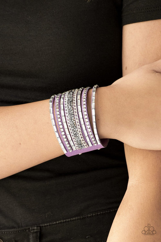 Rhinestone Rumble Purple Wrap Bracelet Paparazzi B0032