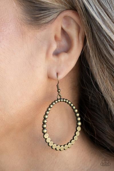 Rustic Society Brass Earring Paparazzi E0151