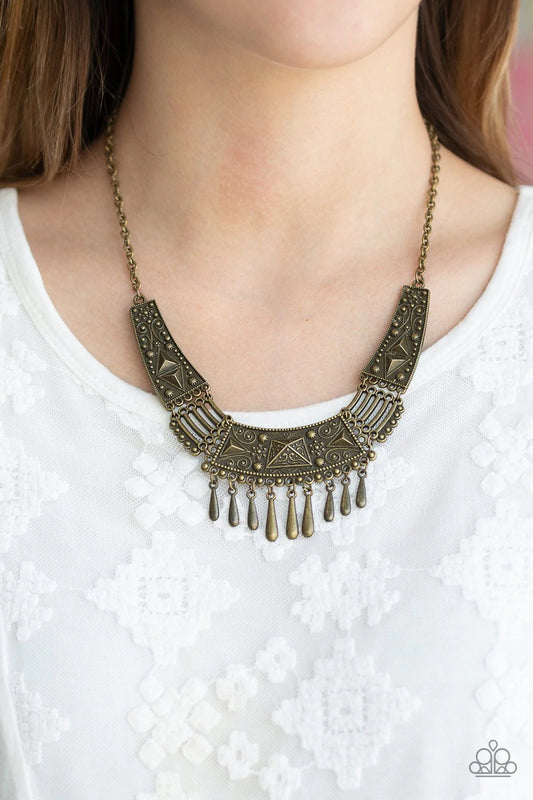 STEER It Up Brass Teardrop Necklace Paparazzi N0850